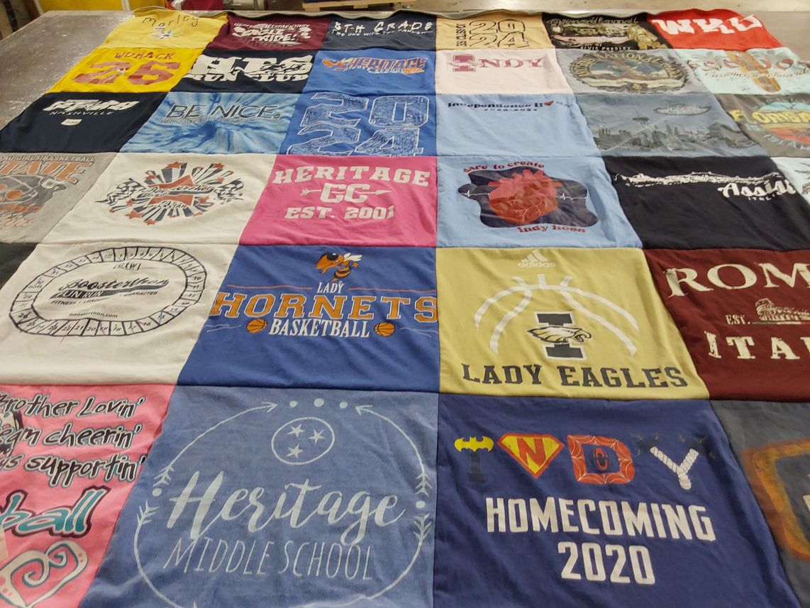 T-shirt quilt featuring lady hornets basketball, lady eagles by Tammy from TN