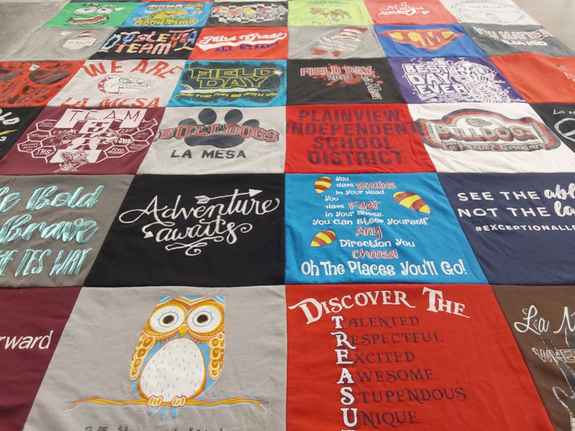 T-shirt quilt featuring bulldogs by Alyse from TX