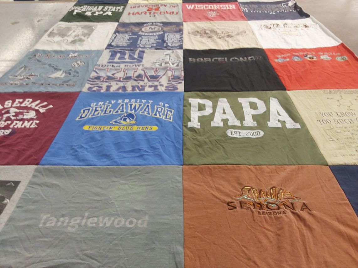 T-shirt quilt featuring michigan state university by Lauren from NJ