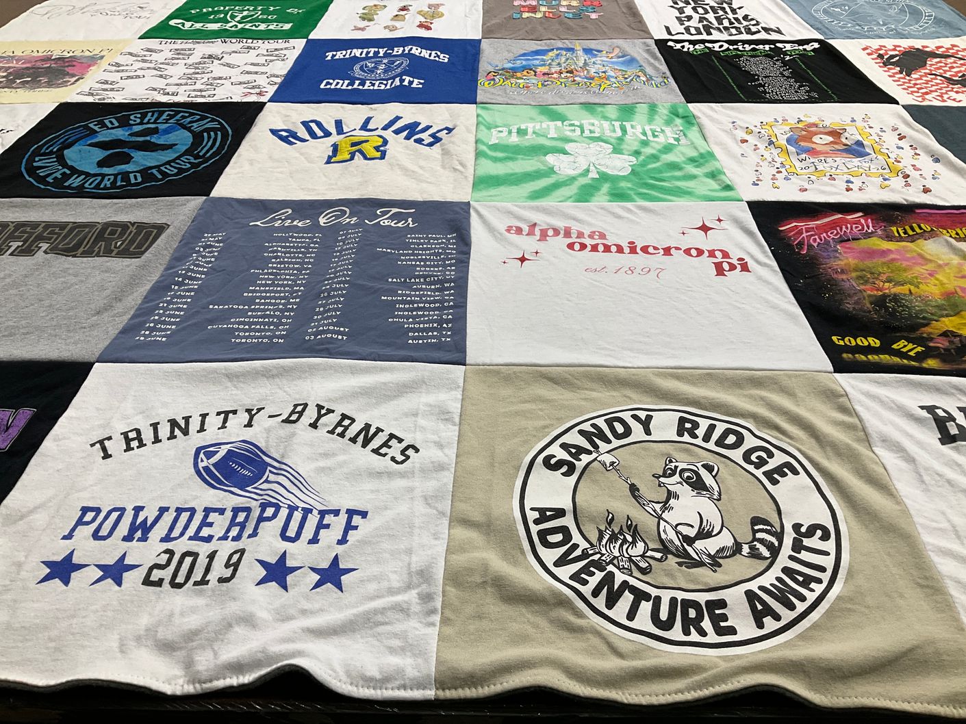 T-shirt quilt featuring trinity-byanes powderpuff team by Lydia from SC
