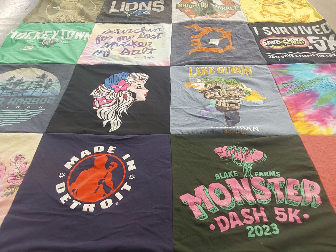 T-shirt quilt featuring detroit lions by Ruth from MI
