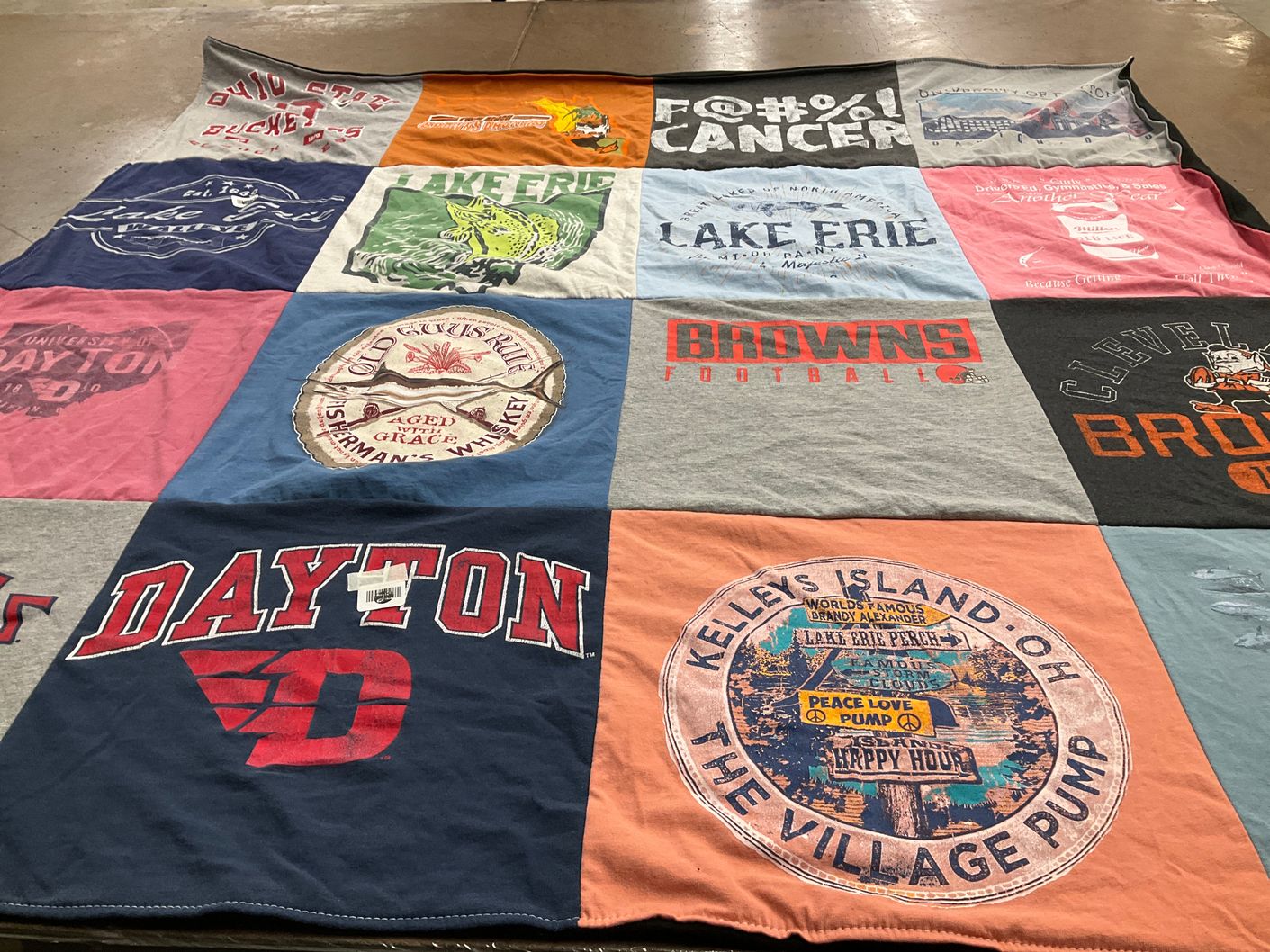 T-shirt quilt featuring cleveland browns by Grace from OH