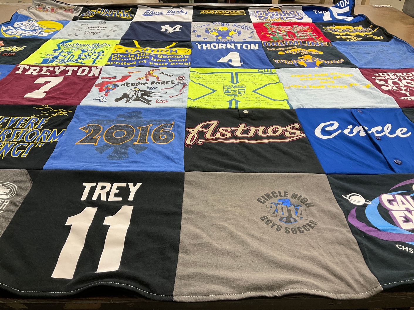 T-shirt quilt from circle high school by LADONNA from KS