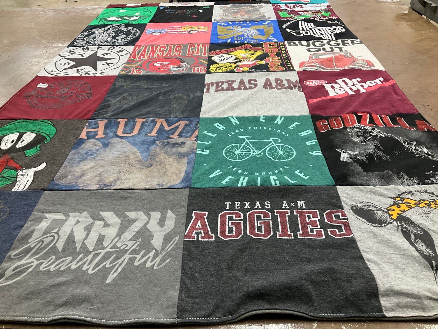 T-shirt quilt featuring texas a&m university aggies by Janet from TX