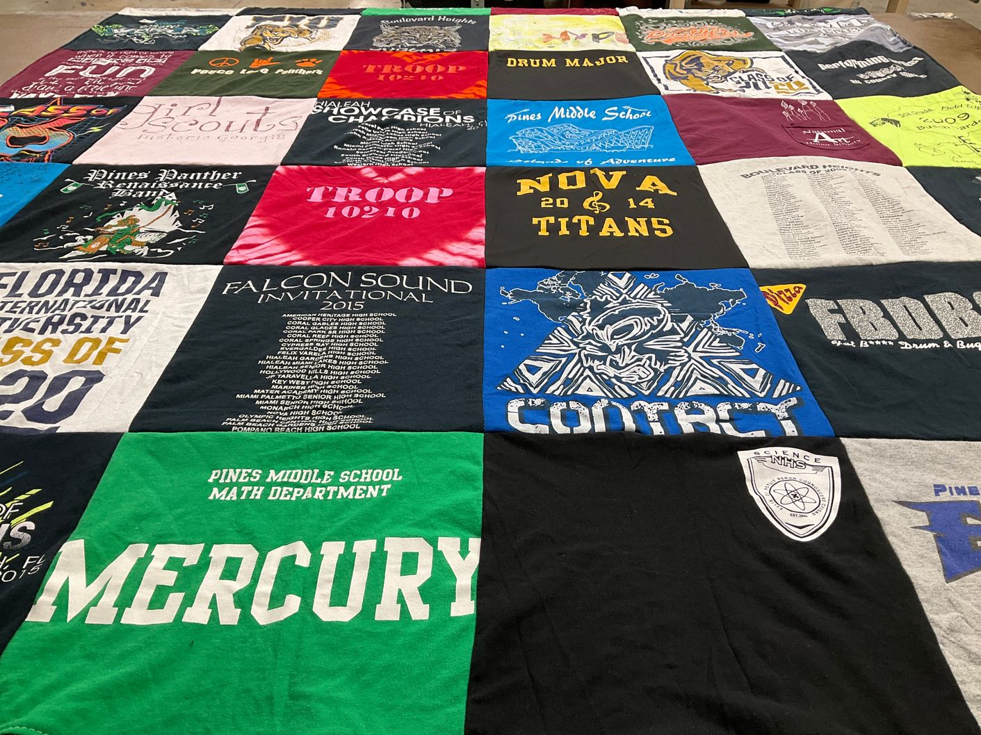 T-shirt quilt featuring nova titans by Beatriz from FL