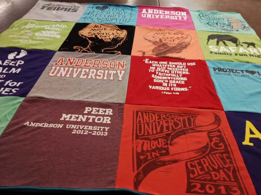 T-shirt quilt from anderson university by Tom from IN