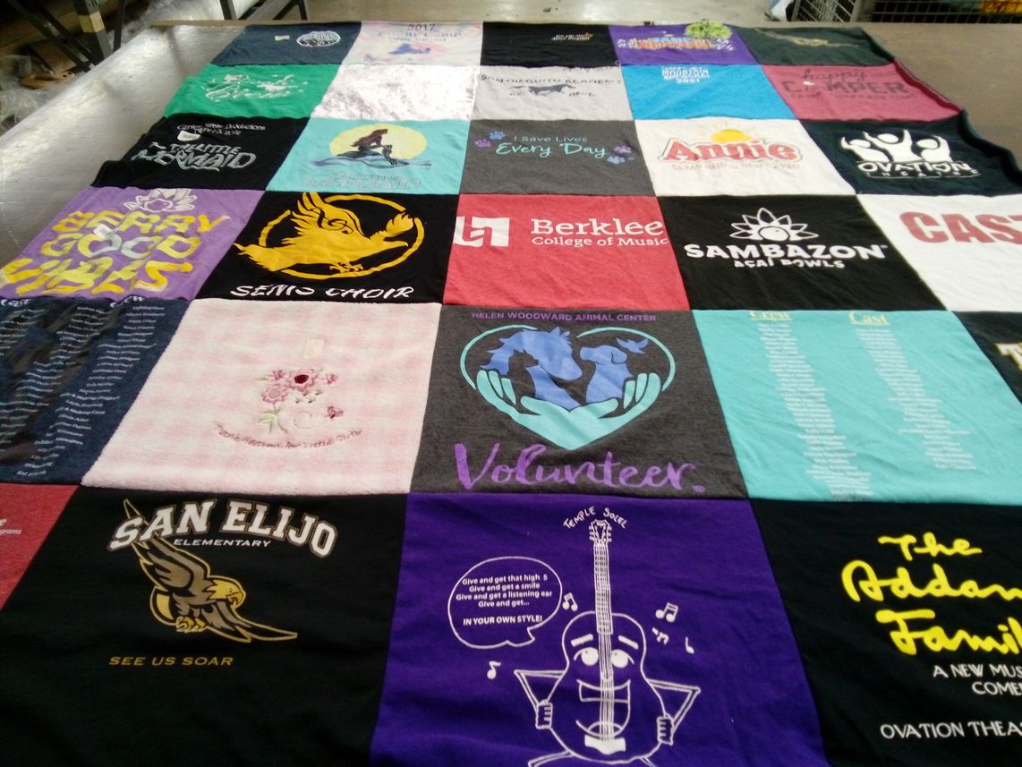 T-shirt quilt from san elijo elementary school by Jami from CA