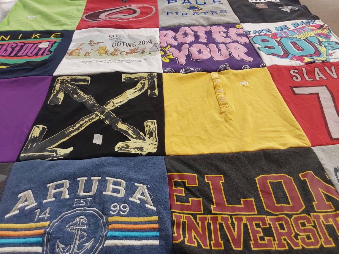 T-shirt quilt featuring east carolina university pirates by Jane from NC