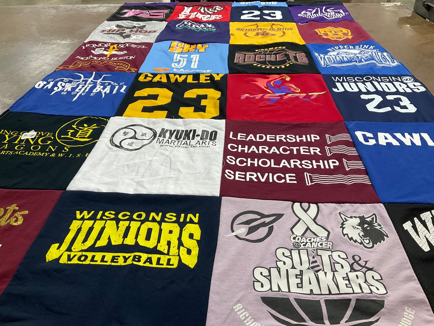 T-shirt quilt featuring wisconsin juniors volleyball, rockets volleyball by Alan from IL