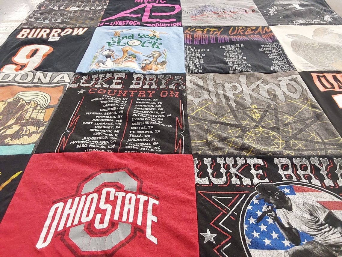 T-shirt quilt from ohio state university by j. from OH