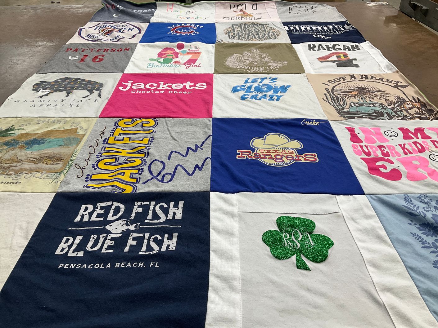 T-shirt quilt featuring texas rangers by Stephanie from OK