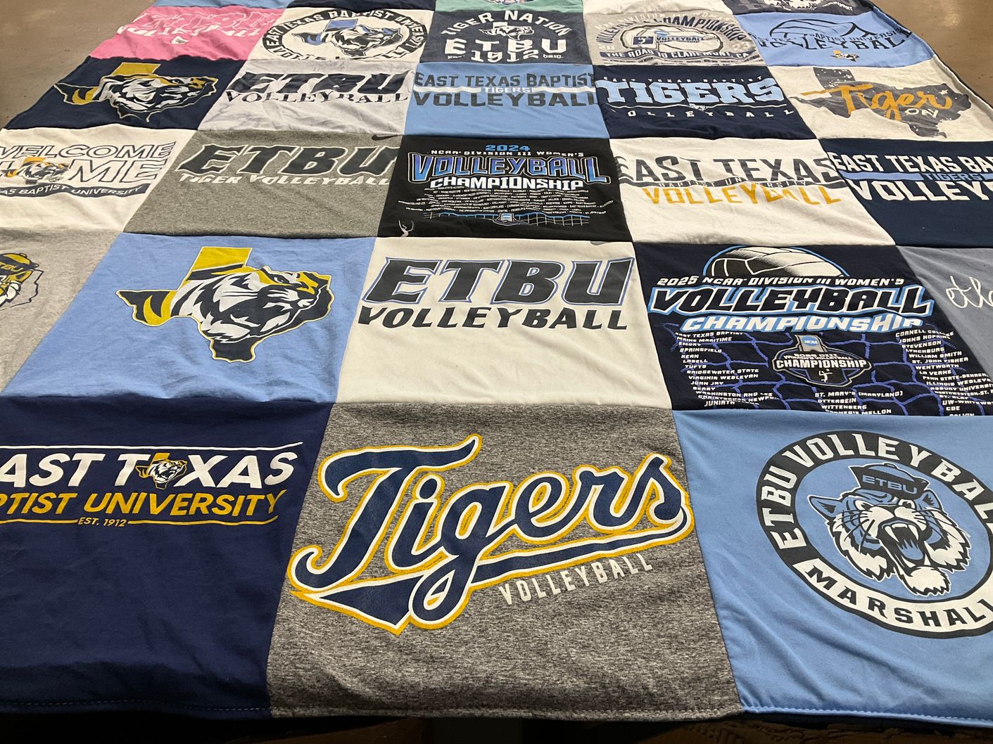 T-shirt quilt featuring etbu volleyball by Jamie from TX
