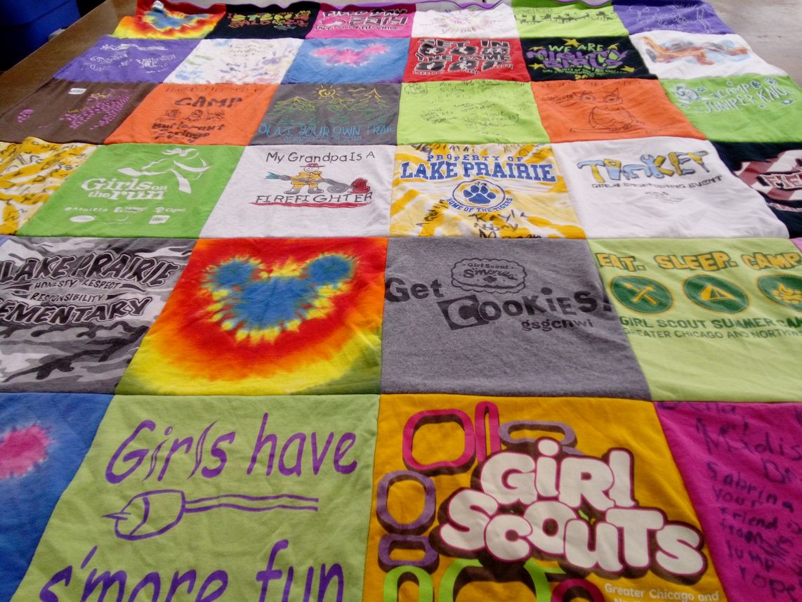 T-shirt quilt from lake prairie elementary by KELLIE from IN