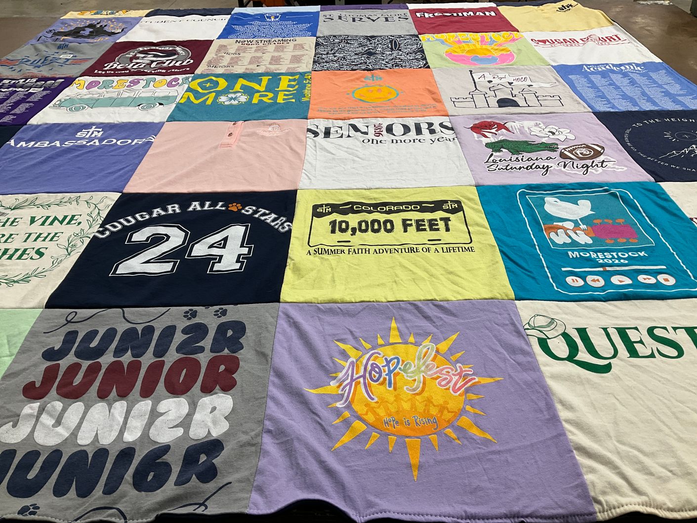 T-shirt quilt featuring cougars by Ashley from LA