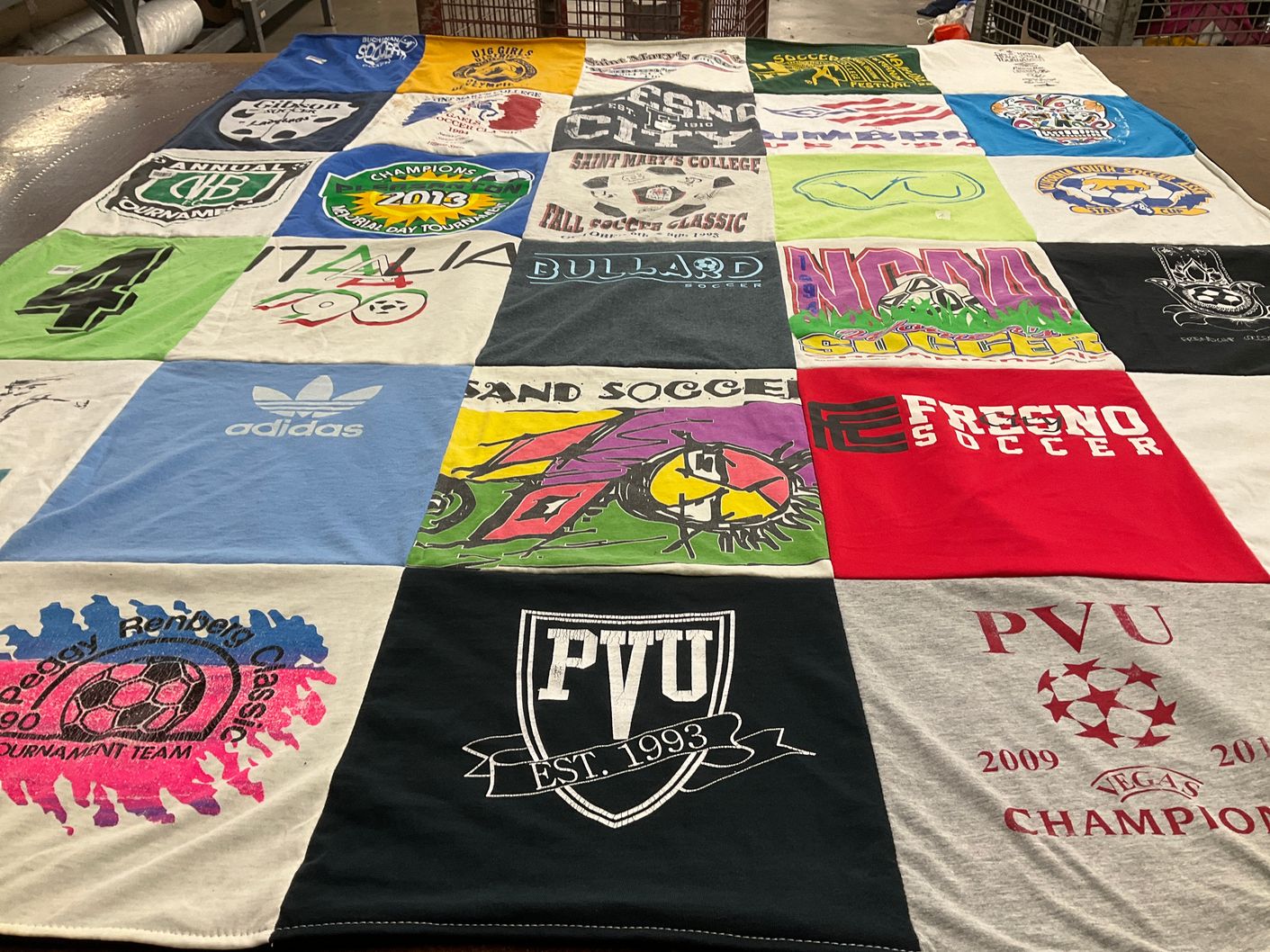 T-shirt quilt featuring pv soccer club by Leslie from CA