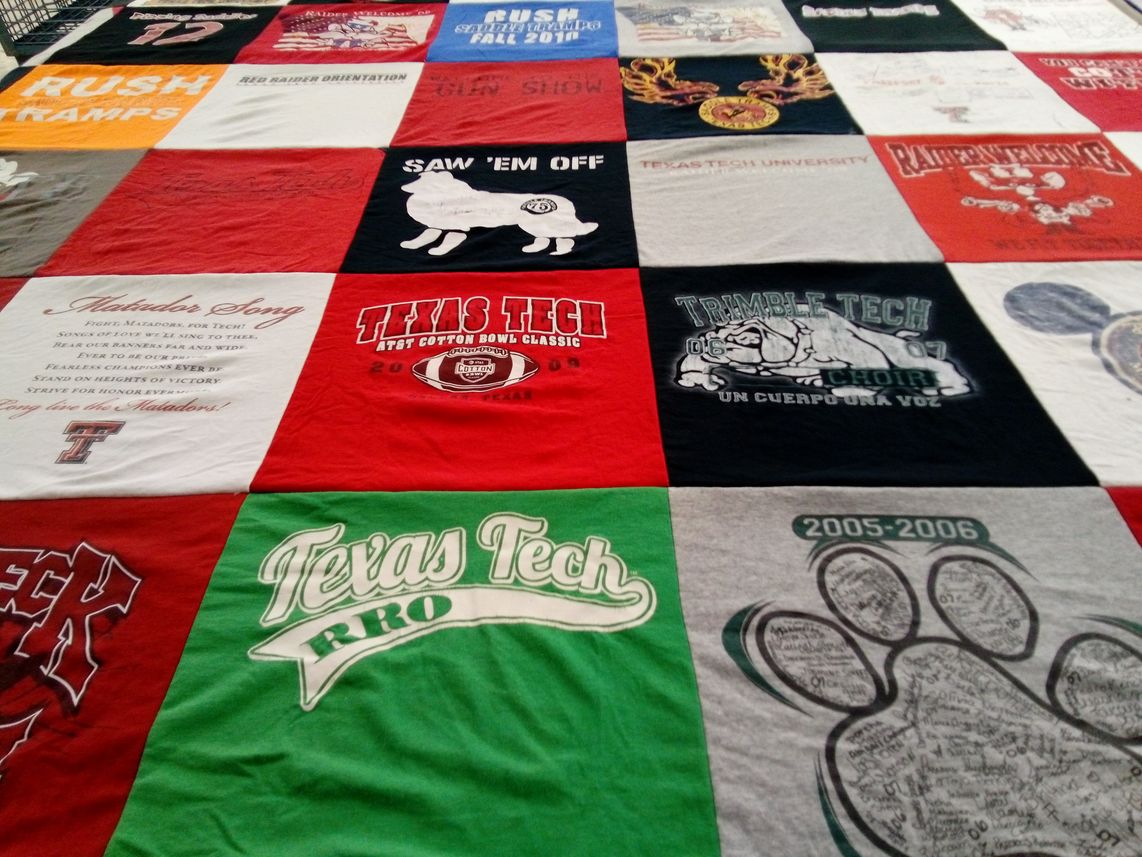 T-shirt quilt from texas tech university, trimble tech high school by KAMERON from TX