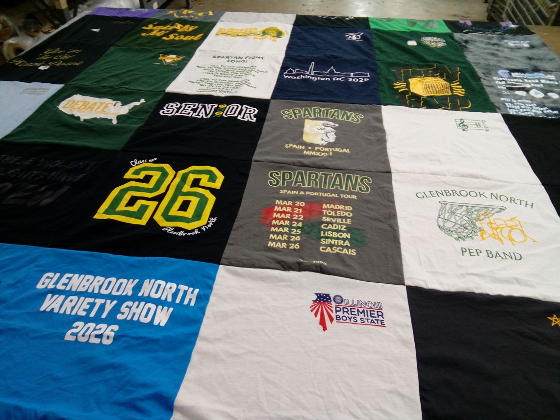 T-shirt quilt featuring glenbrook north spartans by Eliza from IL