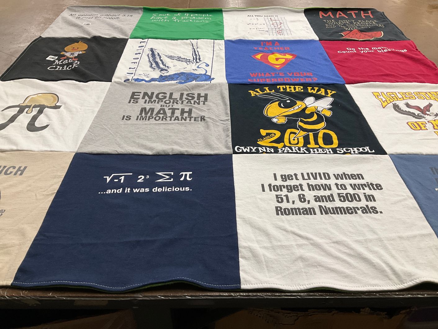 T-shirt quilt from gwynn park high school by Greer from MD