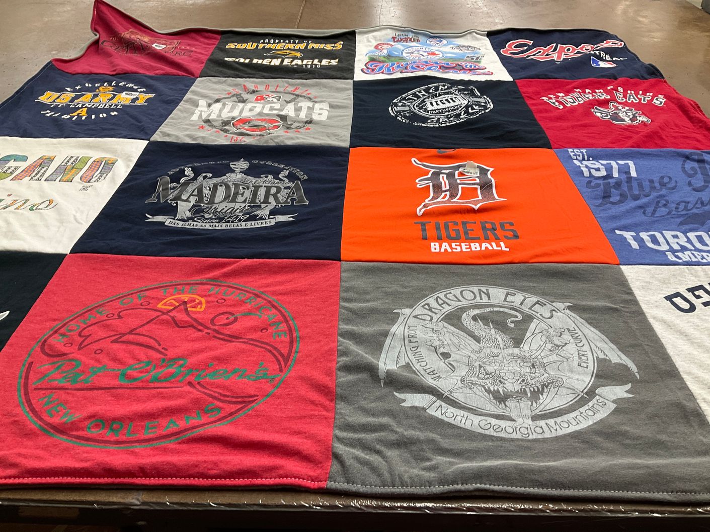 T-shirt quilt featuring detroit tigers baseball by Tiffany from NC