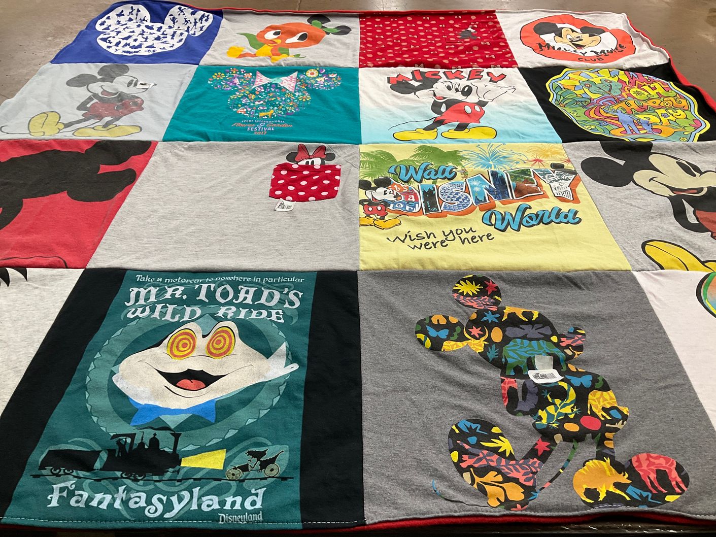 T-shirt quilt with disney, animation themes by Kerry from FL