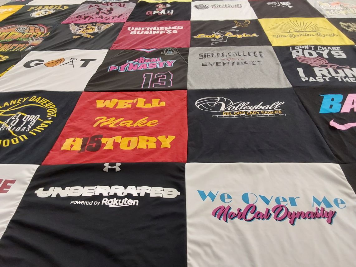 T-shirt quilt featuring del oro high school volleyball team by Karen from CA