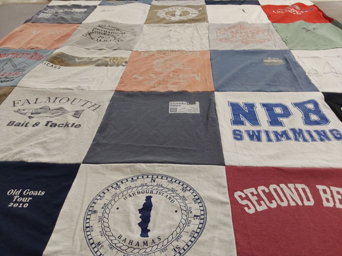 T-shirt quilt featuring npb swimming by Linda from CT