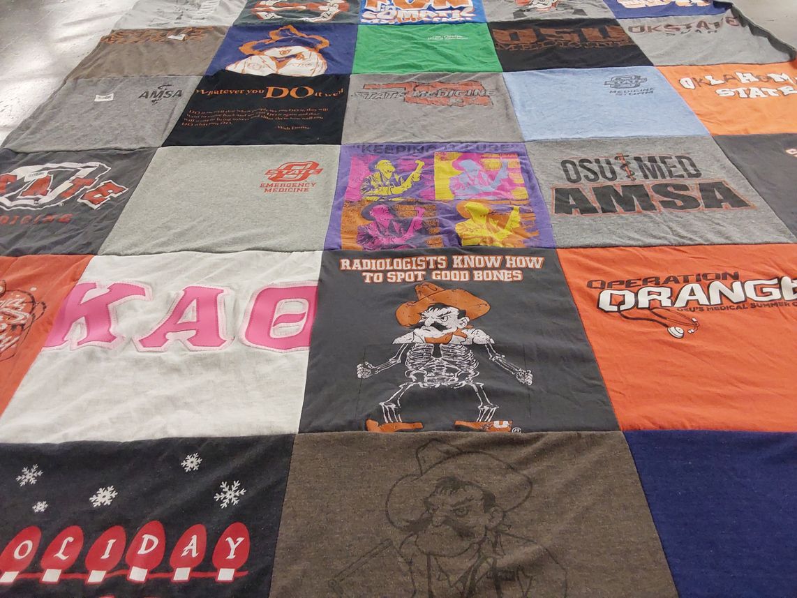 T-shirt quilt from oklahoma state university by Andrea from OK