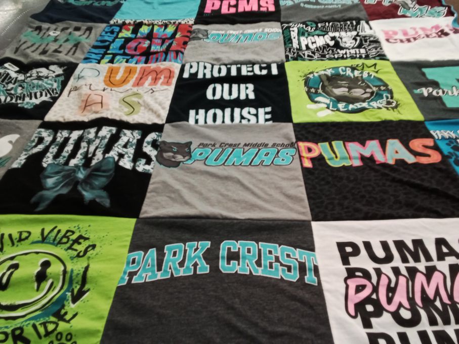 T-shirt quilt featuring pumas by Melissa from TX