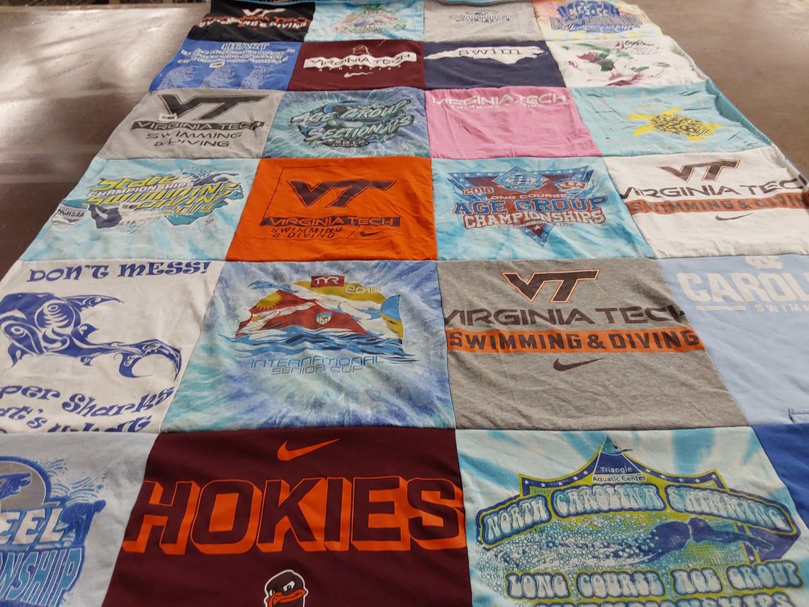 T-shirt quilt from virginia tech by Mia from NC