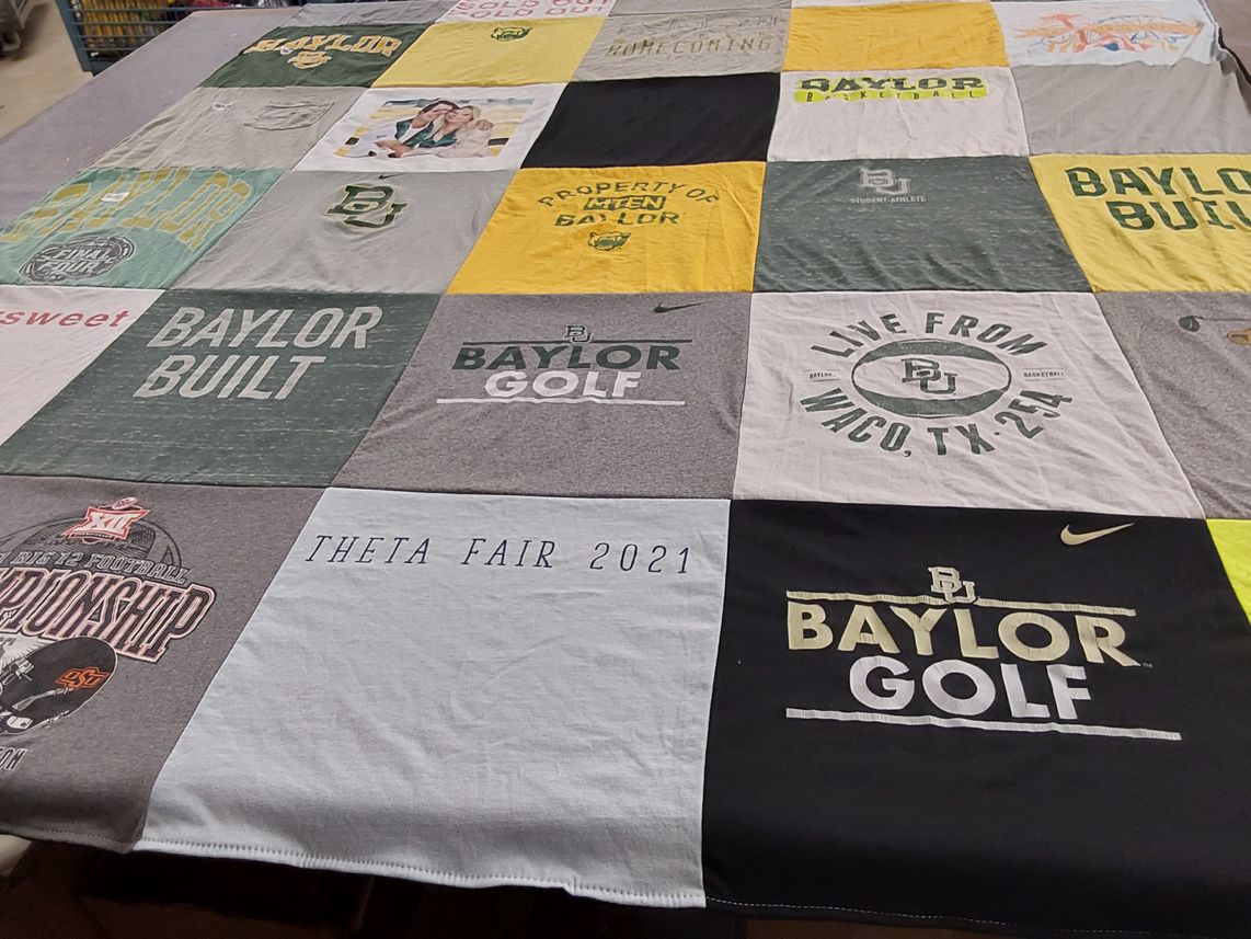 T-shirt quilt featuring baylor university basketball, baylor university golf by Nicole from TX