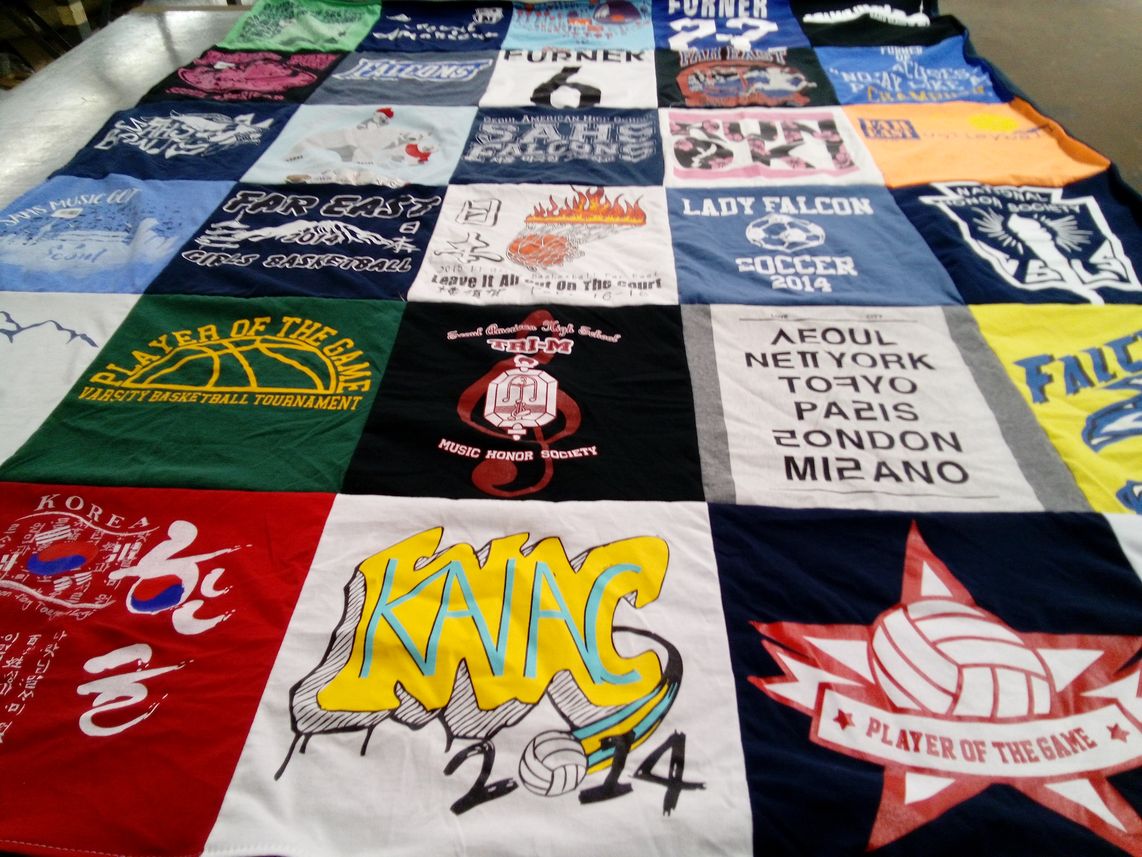 T-shirt quilt featuring lady falcon soccer by Sierra from WA