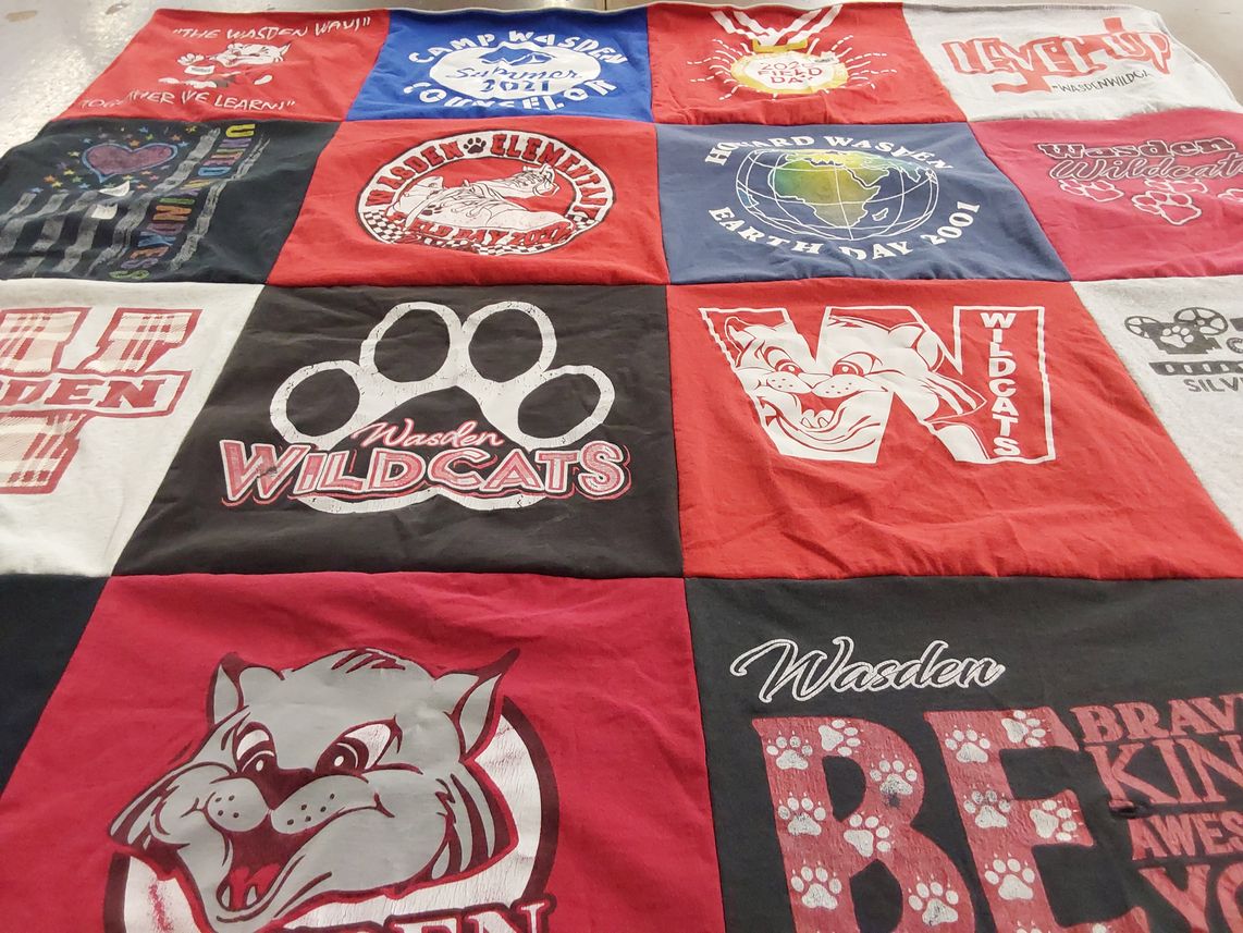 T-shirt quilt featuring wasden wildcats by Jo Beth from NV