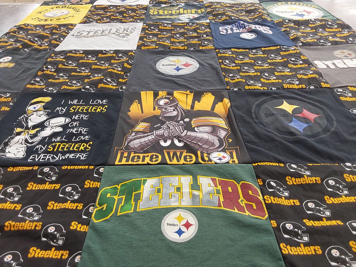 T-shirt quilt featuring pittsburgh steelers by julie from GA