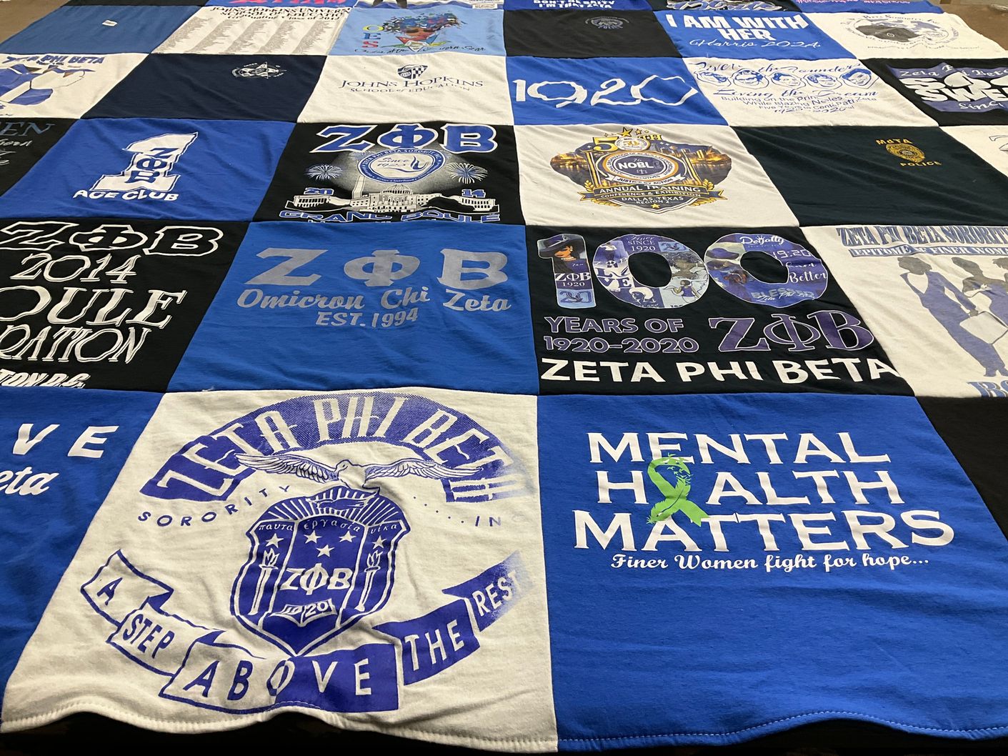 T-shirt quilt from johns hopkins university by Victoria from MD