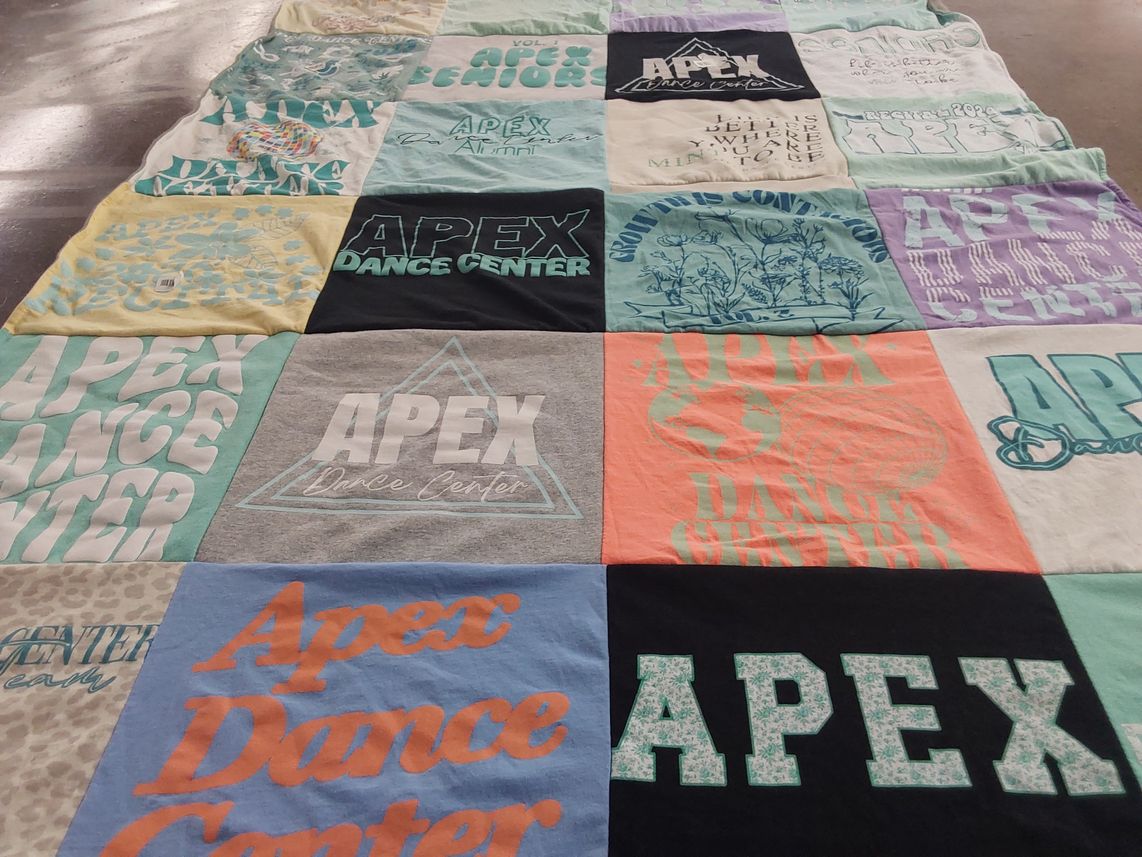 T-shirt quilt with dance themes by Alison from TN