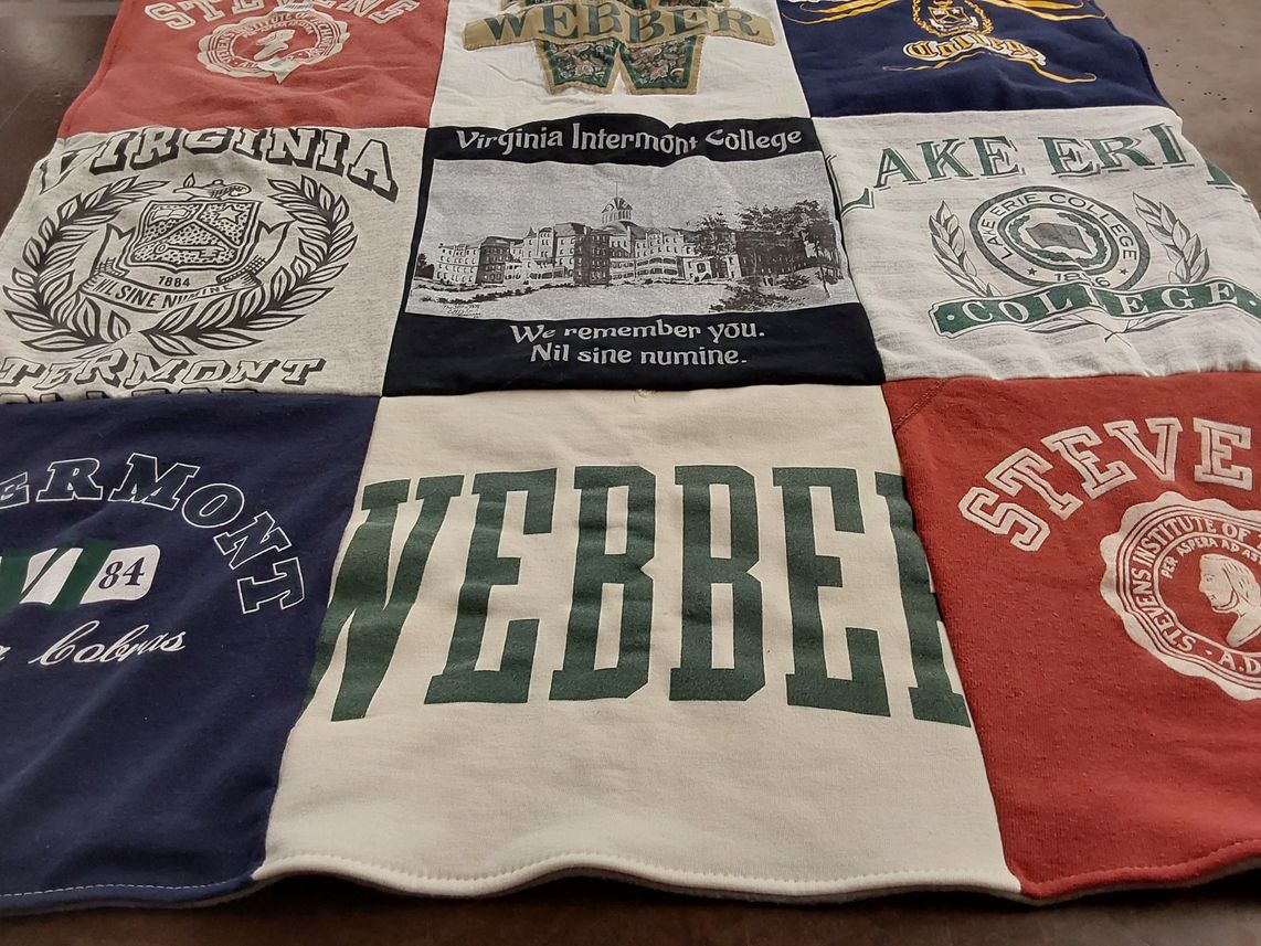 T-shirt quilt from virginia intermont college, lake erie college by Beth from MO