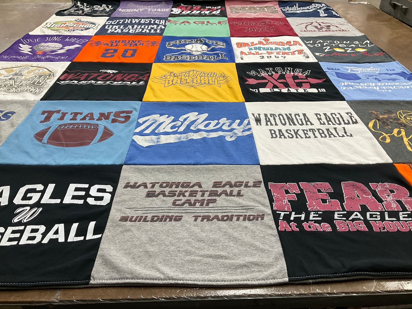 T-shirt quilt featuring watonga eagles, watonga basketball by Kodi from OK