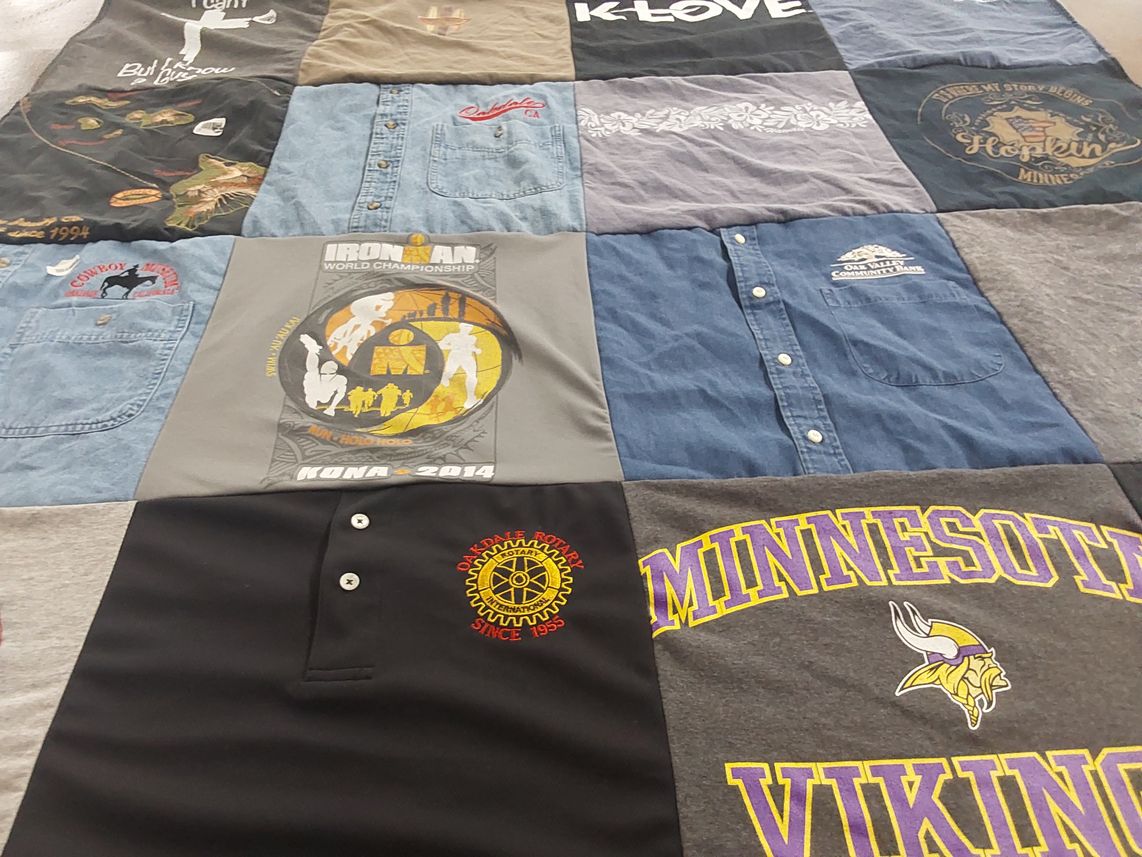 T-shirt quilt featuring minnesota vikings by Lisa from AZ