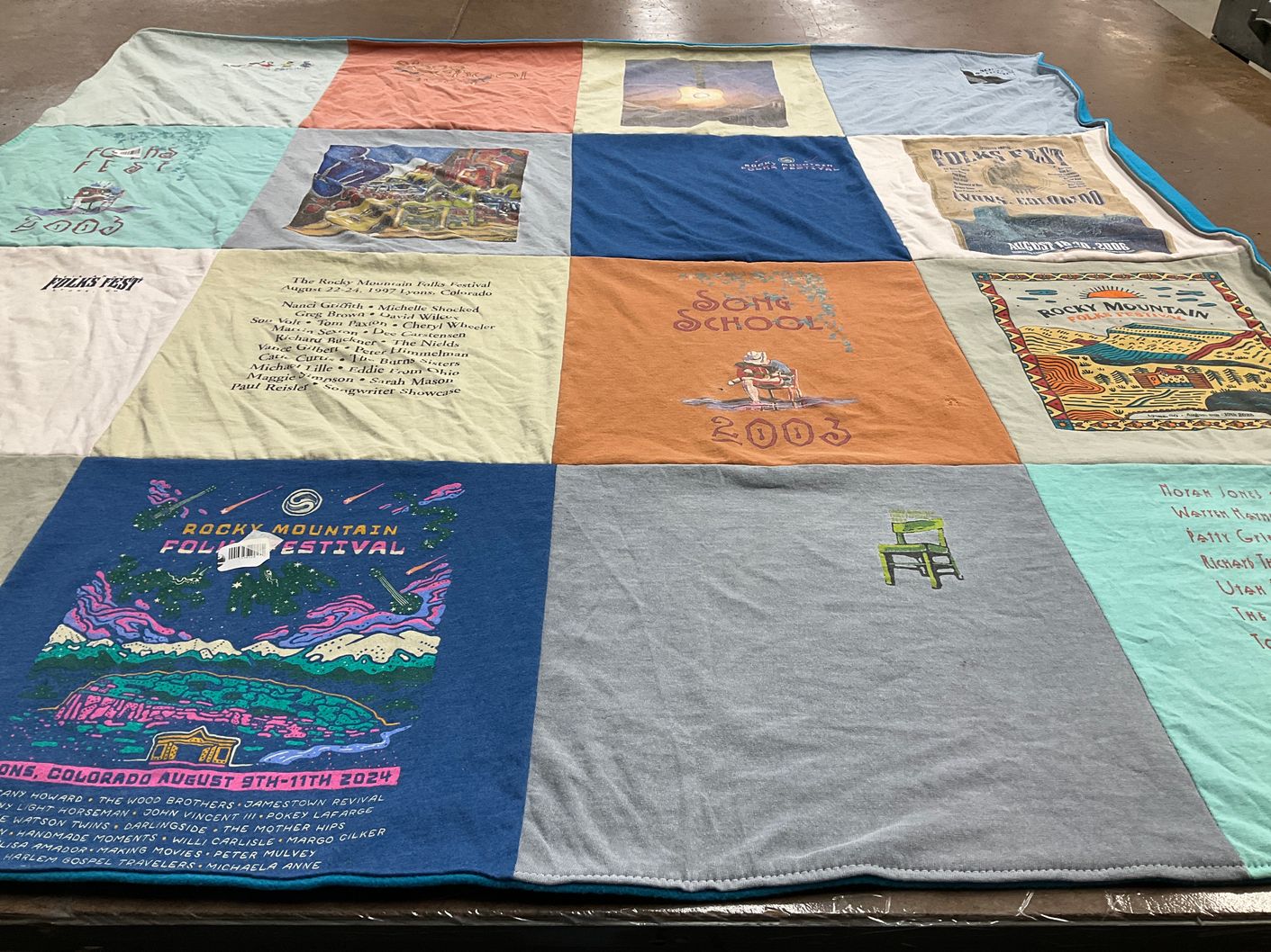 T-shirt quilt with music, festivals themes by William from TX