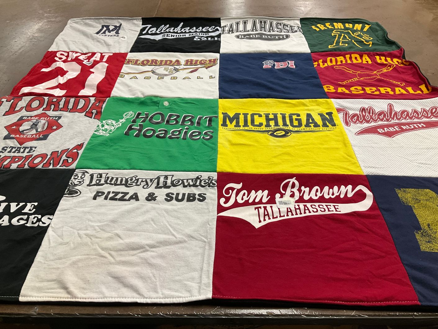 T-shirt quilt featuring babe ruth baseball, tallahassee baseball by Karen from FL