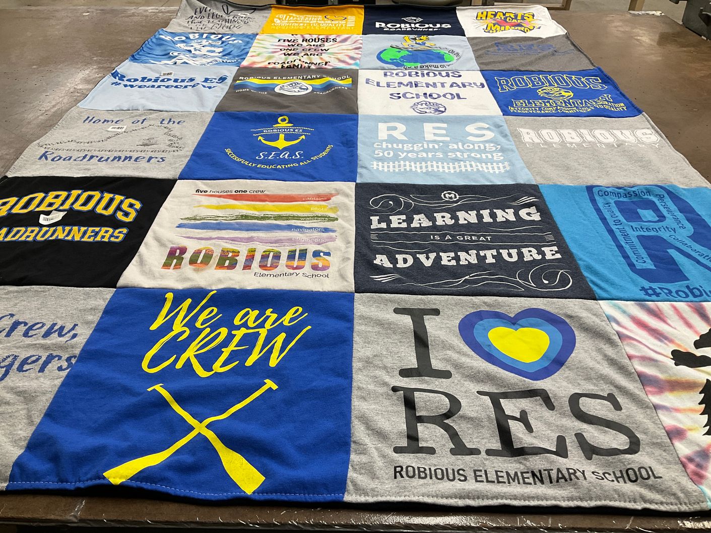 T-shirt quilt featuring robious roadrunners by Melissa from VA