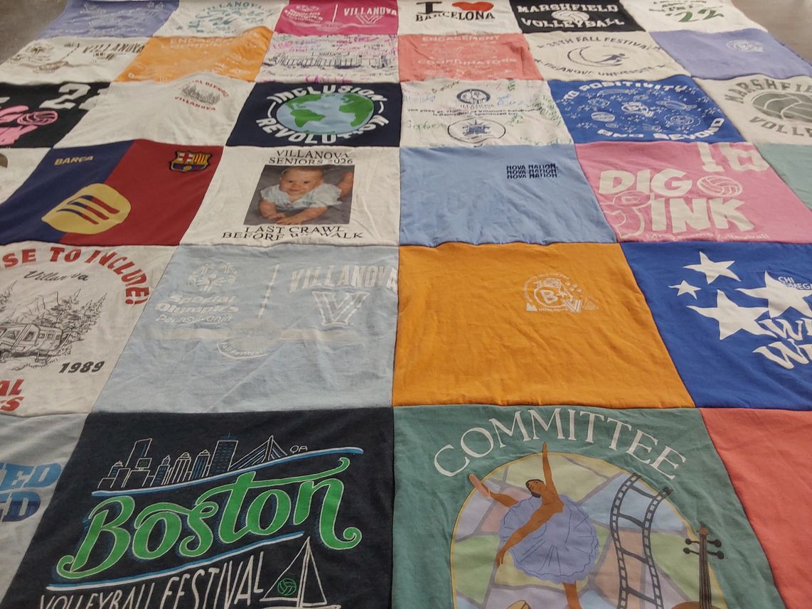 T-shirt quilt from villanova university by Sarah from MA
