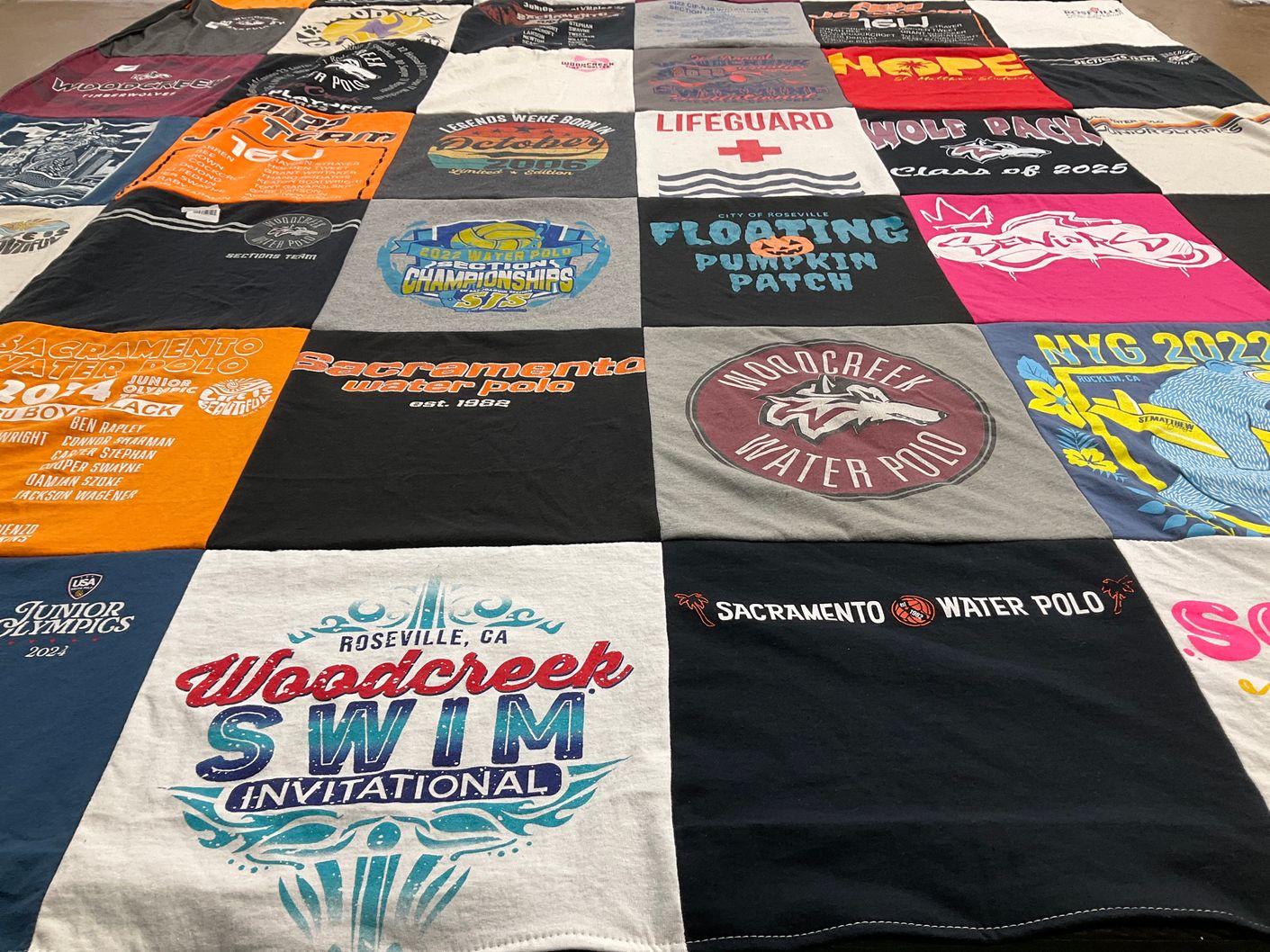 T-shirt quilt from woodcreek high school by JENNIFER from CA