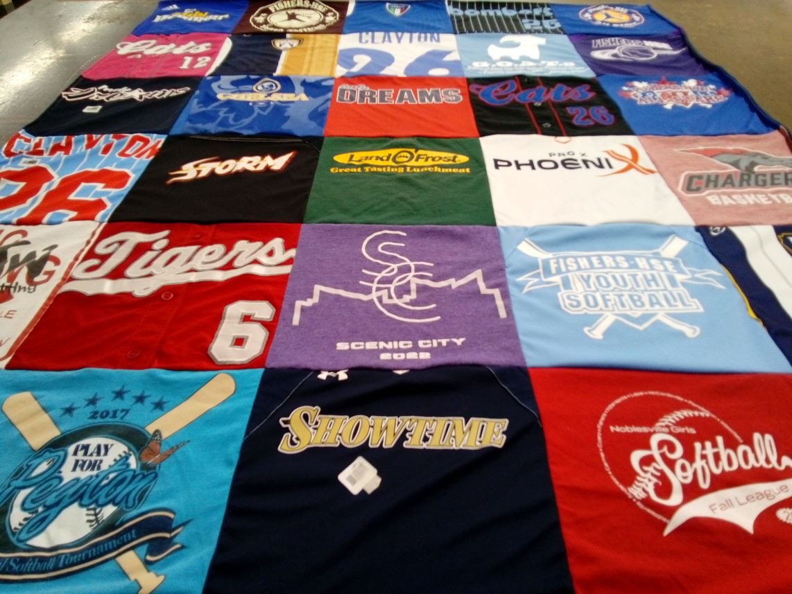 T-shirt quilt featuring tigers, storm by Jenny from IN