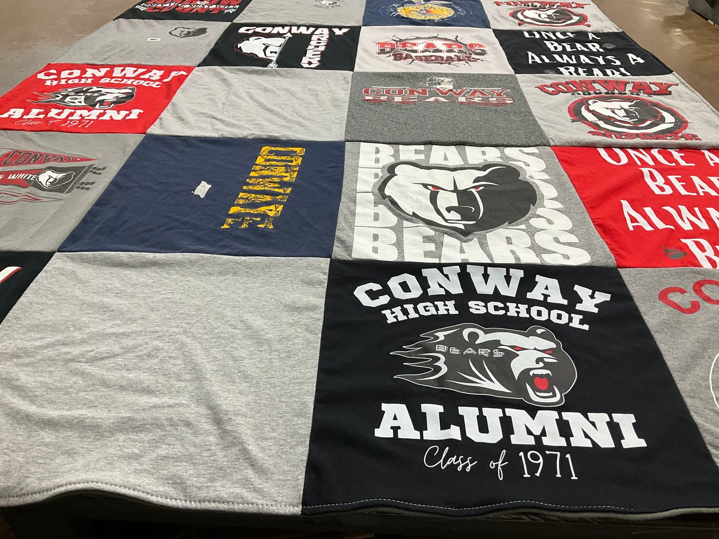 T-shirt quilt featuring conway bears by Lexie from MO