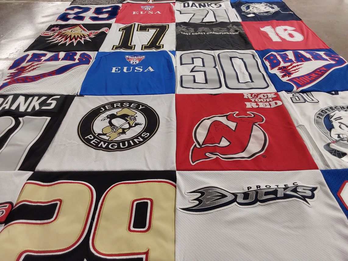T-shirt quilt featuring new jersey devils, protected ducks by John from NJ