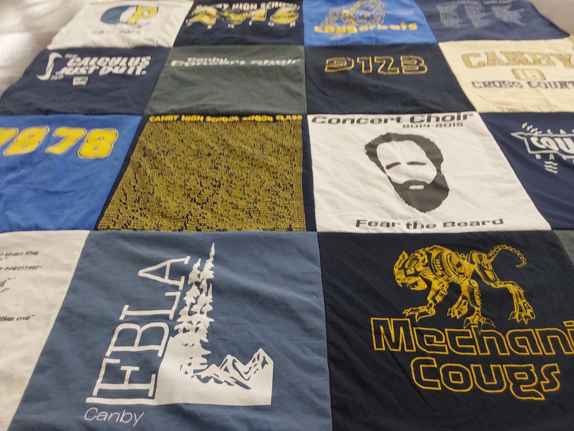 T-shirt quilt featuring canby cross country by Kristin from OR