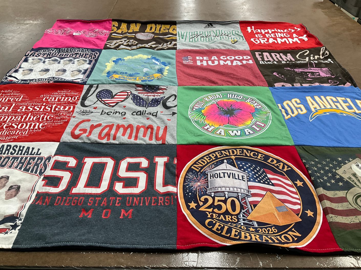 T-shirt quilt from san diego state university by Mary from CA