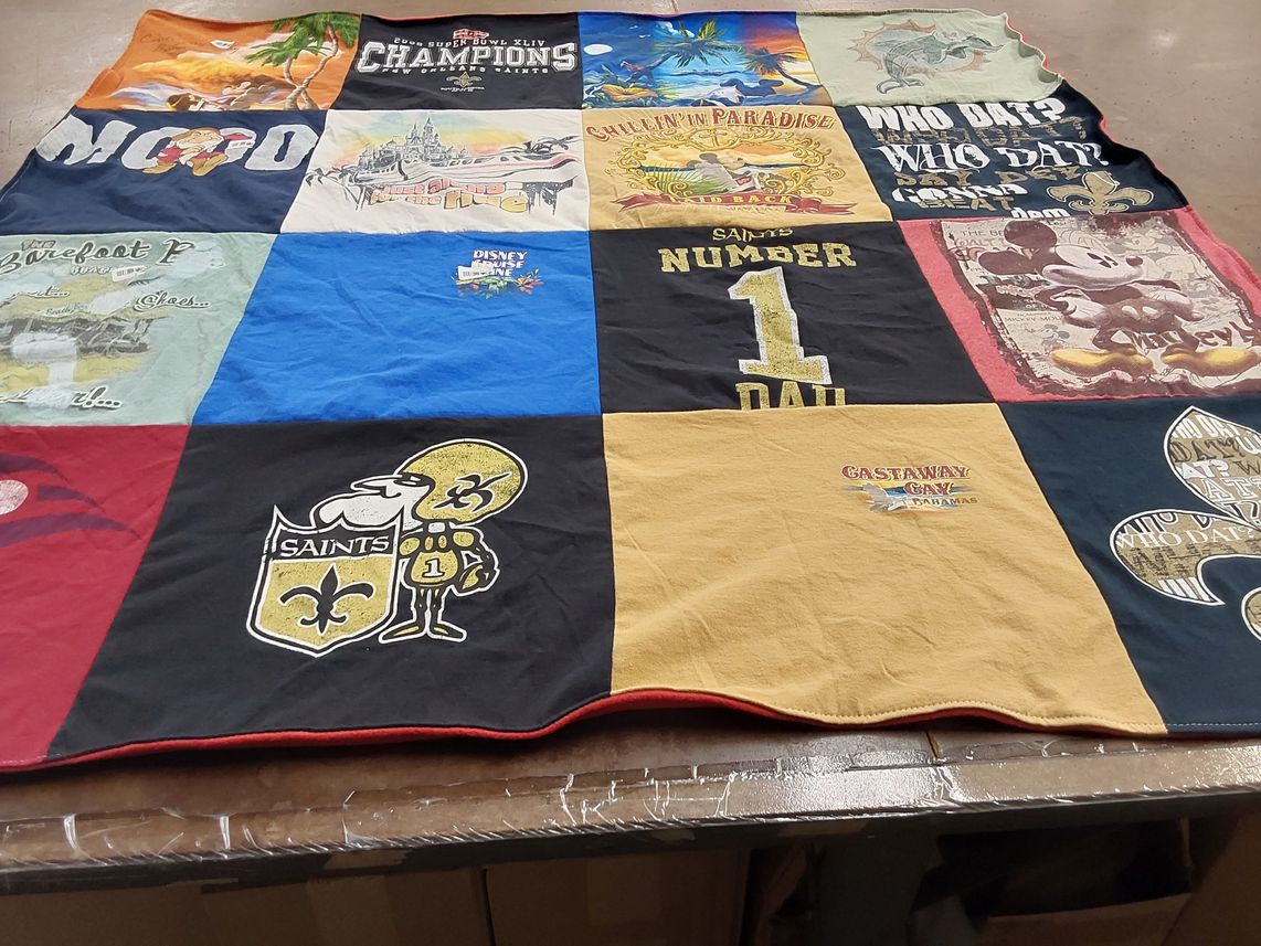 T-shirt quilt featuring new orleans saints by Sonsearae from FL