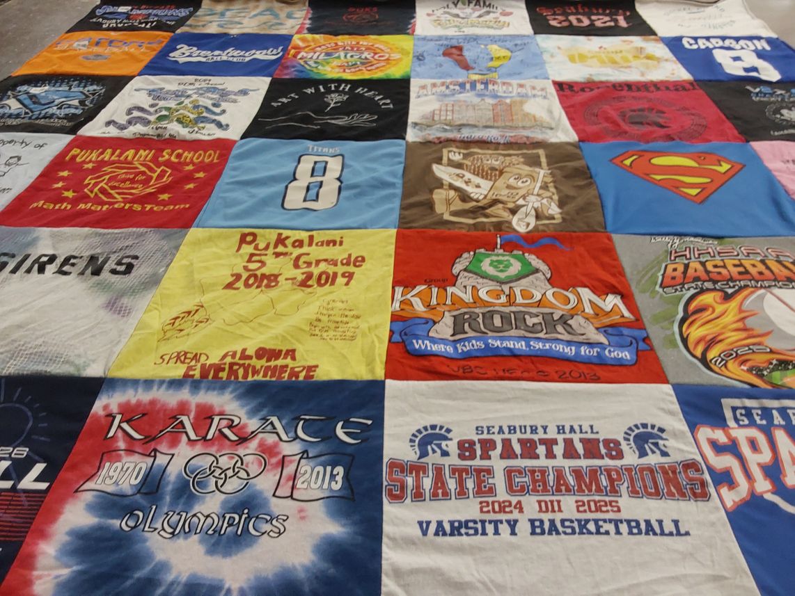 T-shirt quilt featuring seabury hall spartans by Kelly from HI